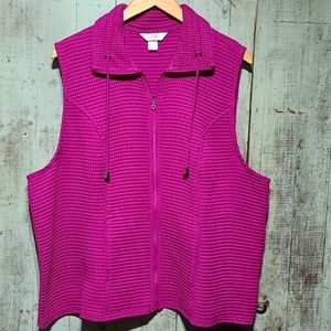 Cj banks bright pink full zipper vest.